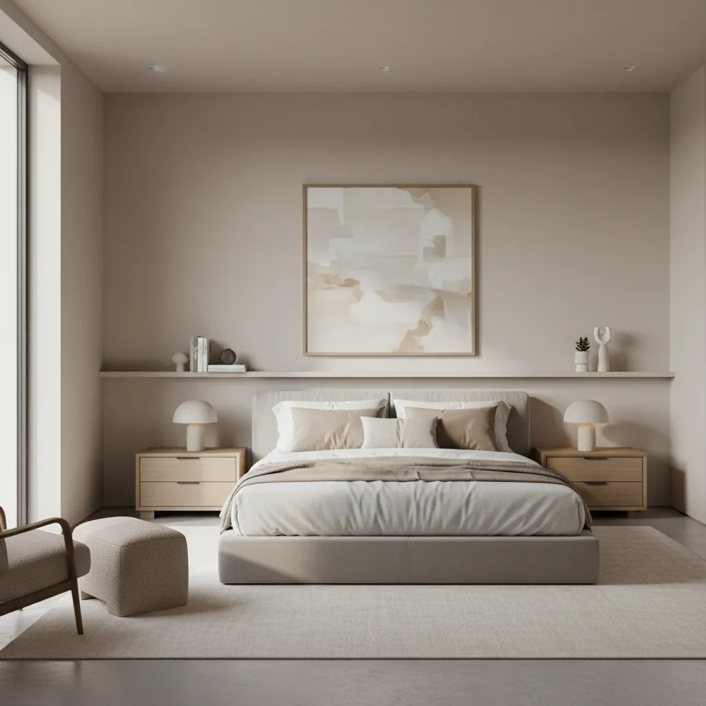Kamar tidur minimalis di rumah dua lantai