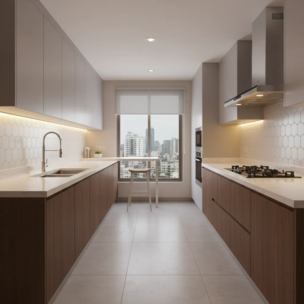 Smart kitchen design ideas for a 3 BHK flat in Kandivali West