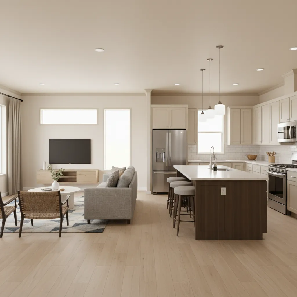Karsten manufactured home open living kitchen floor plan layout
