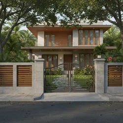 Optimizing Gate and Compound Wall Height for Privacy and Ventilation in Kerala Homes