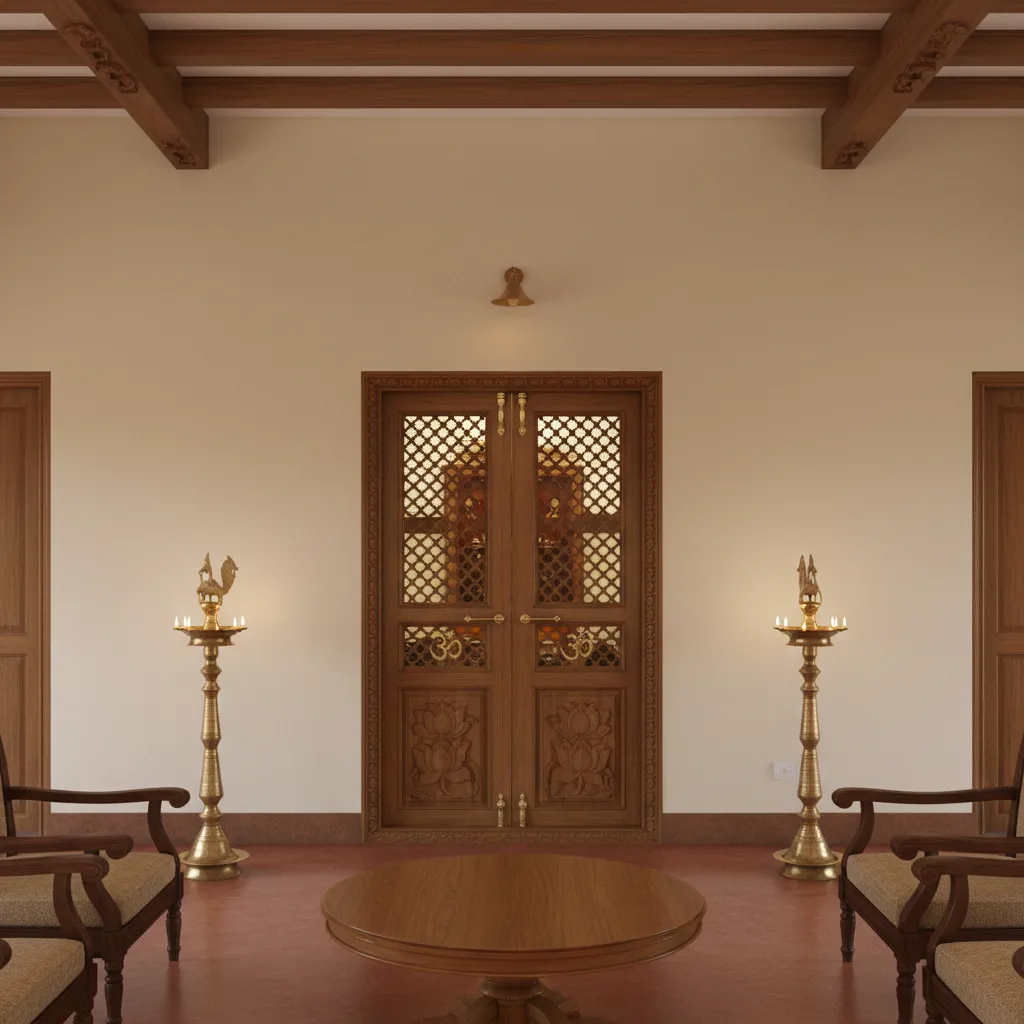 Pooja Room Door Designs in Kerala That Balance Tradition and Modern Living