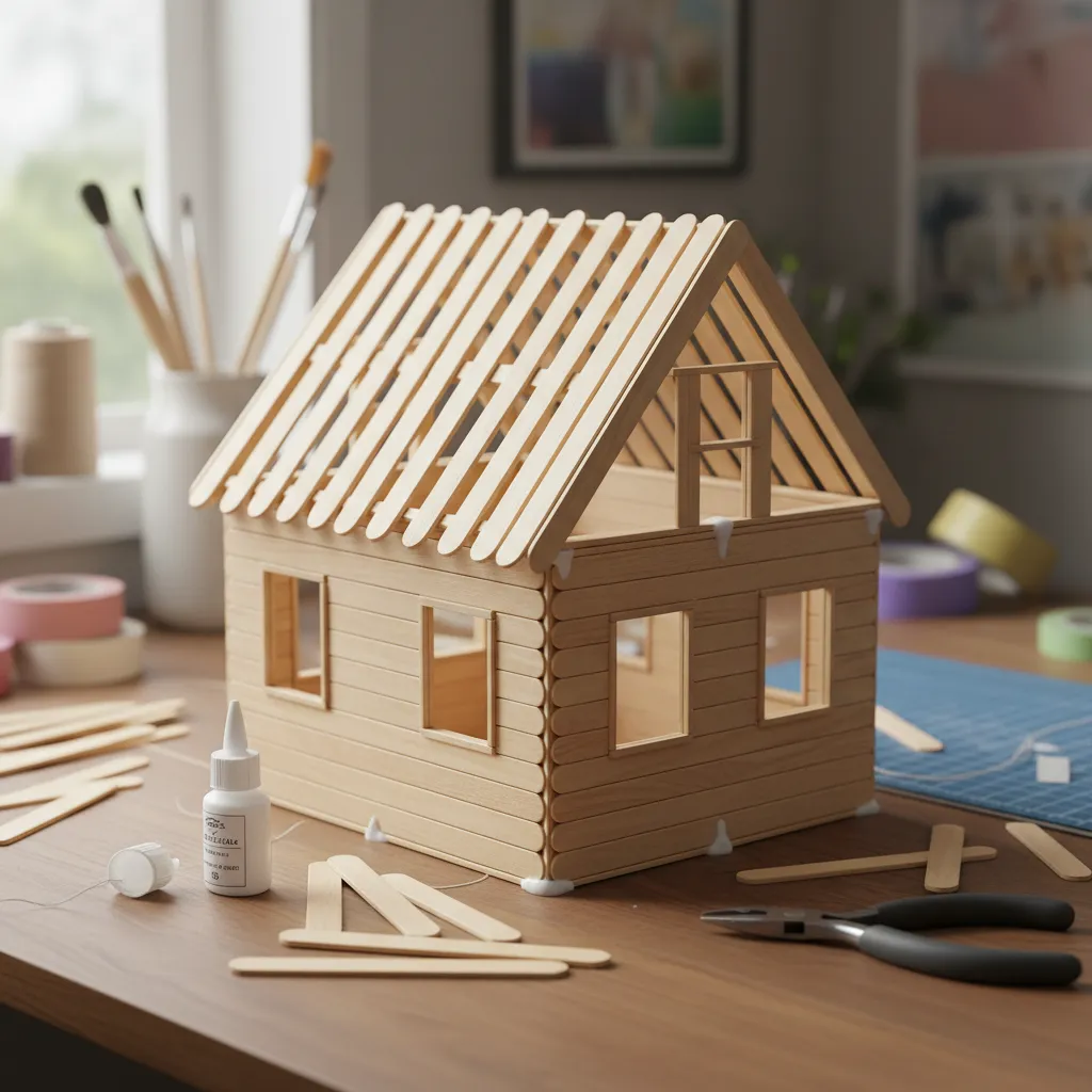 Kerangka dasar rumah stik es krim