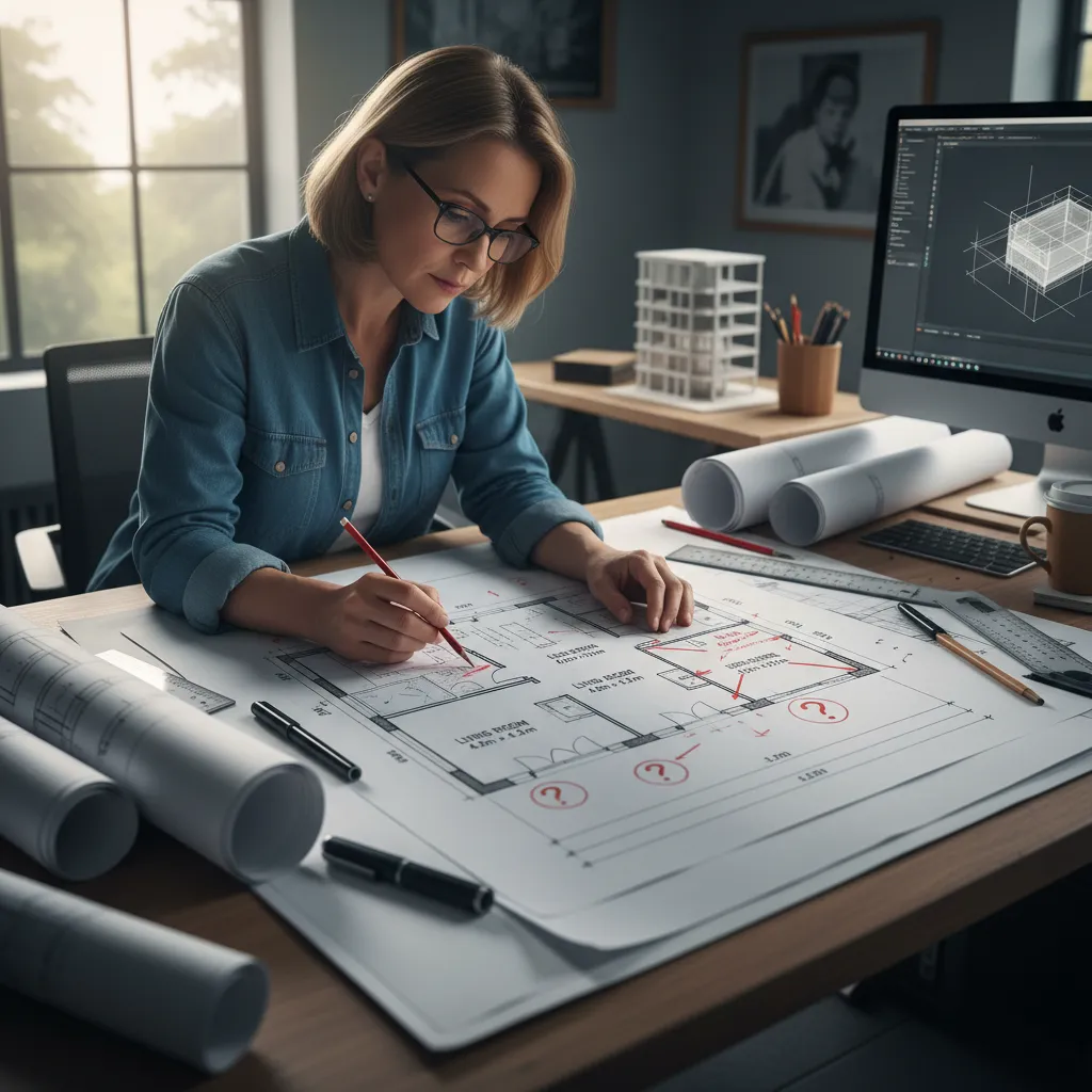 Ilustrasi denah rumah dengan ukuran tidak konsisten