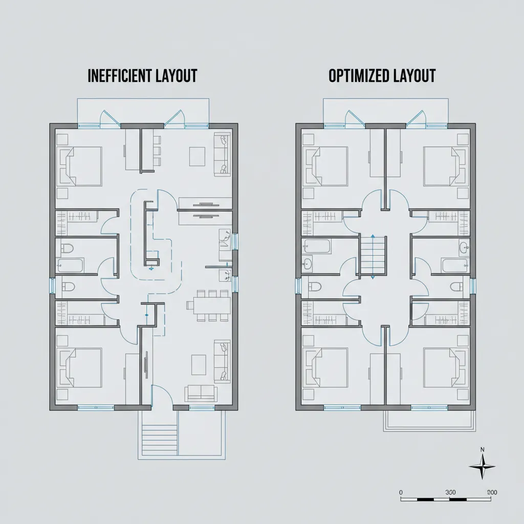 Contoh kesalahan desain denah rumah dengan lorong sempit