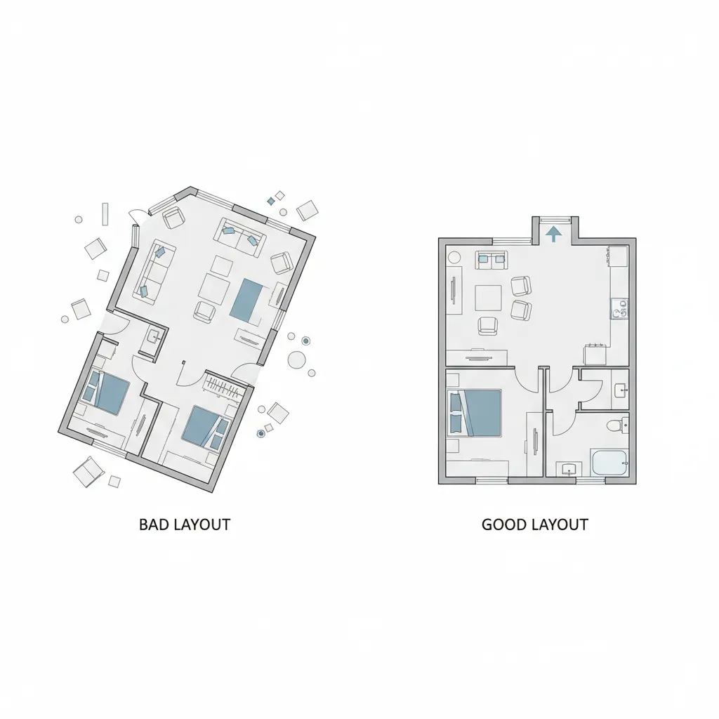 Ilustrasi kesalahan desain rumah kecil