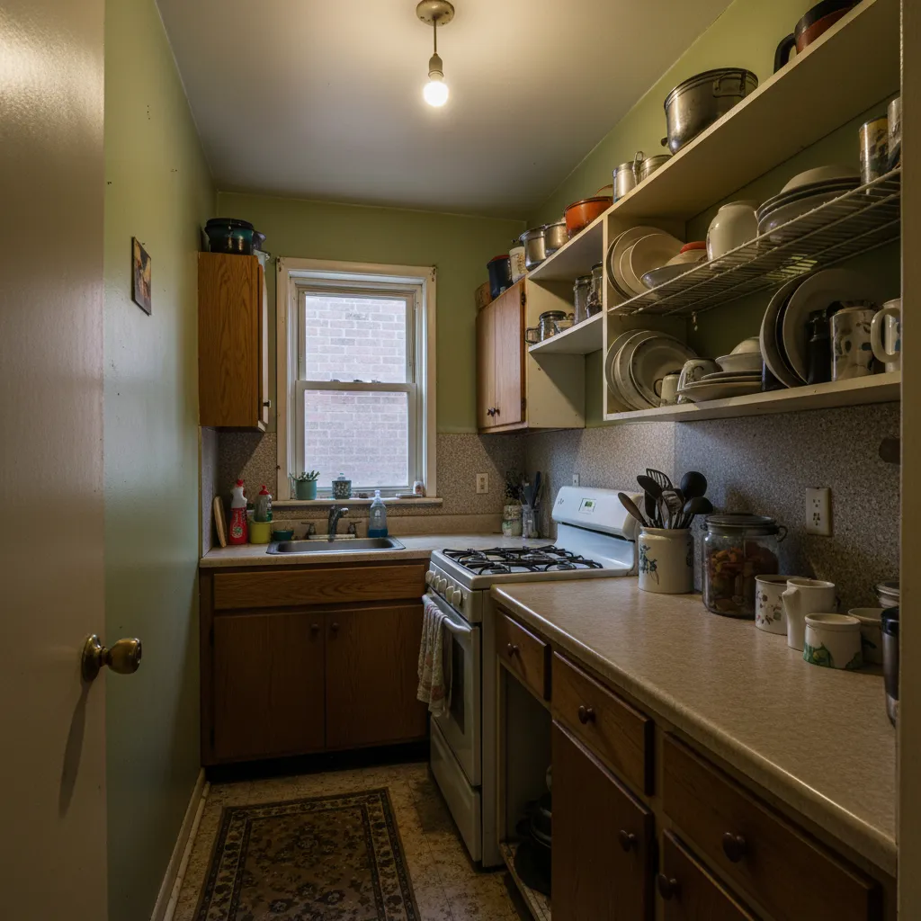 Contoh kesalahan tata letak dapur yang terlalu sempit