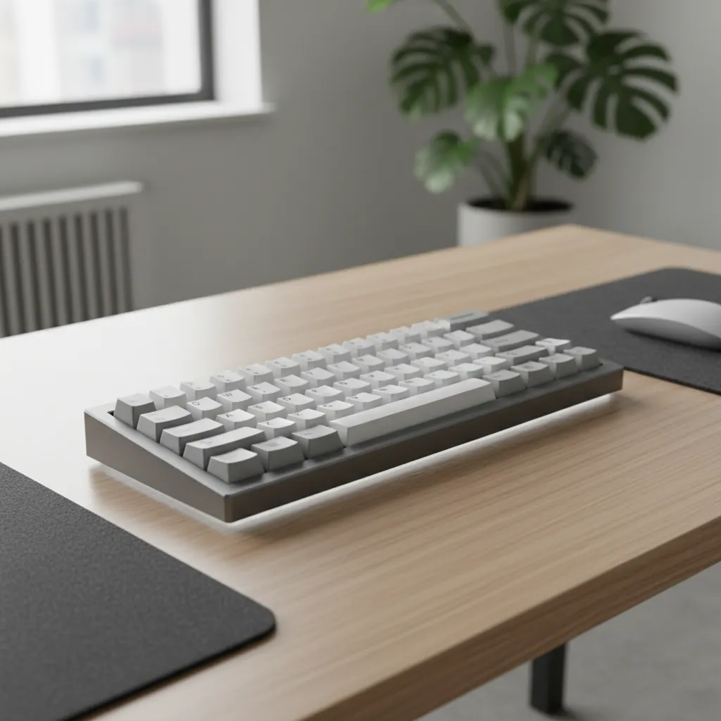 Completed mechanical keyboard 3D model with correct spacing and clean geometry