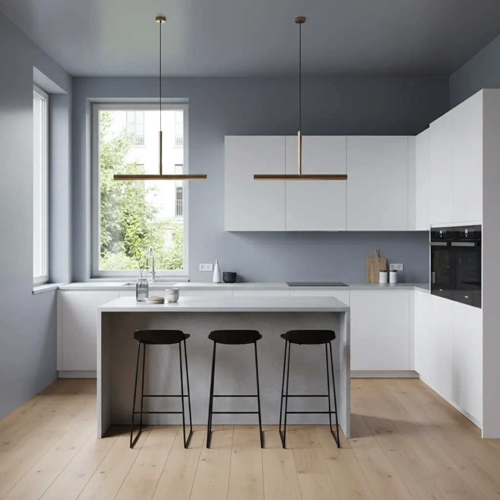 modern kitchen interior with durable washable wall paint finish