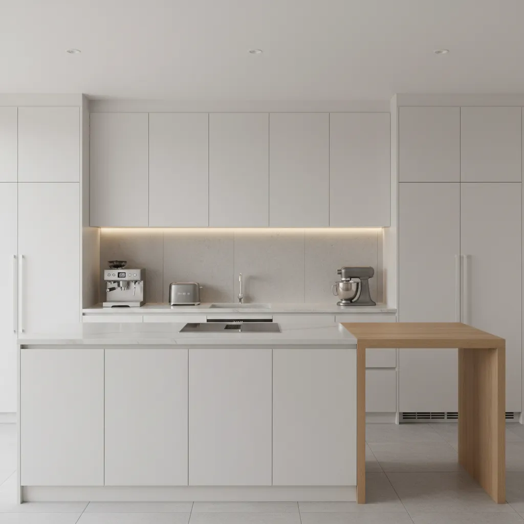 kitchen interior focusing on cabinetry countertops and appliances cost components