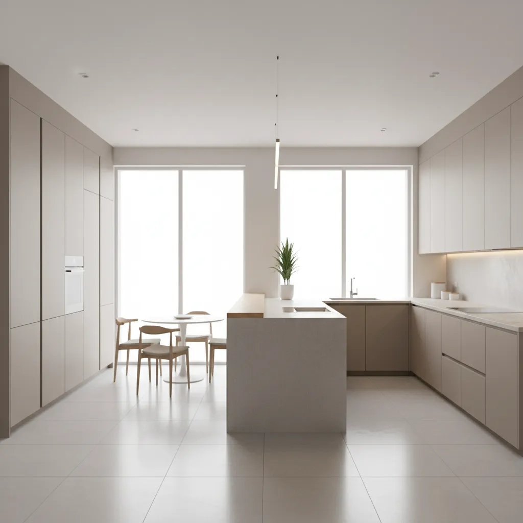 modern kitchen showing cabinet layout affecting remodeling costs