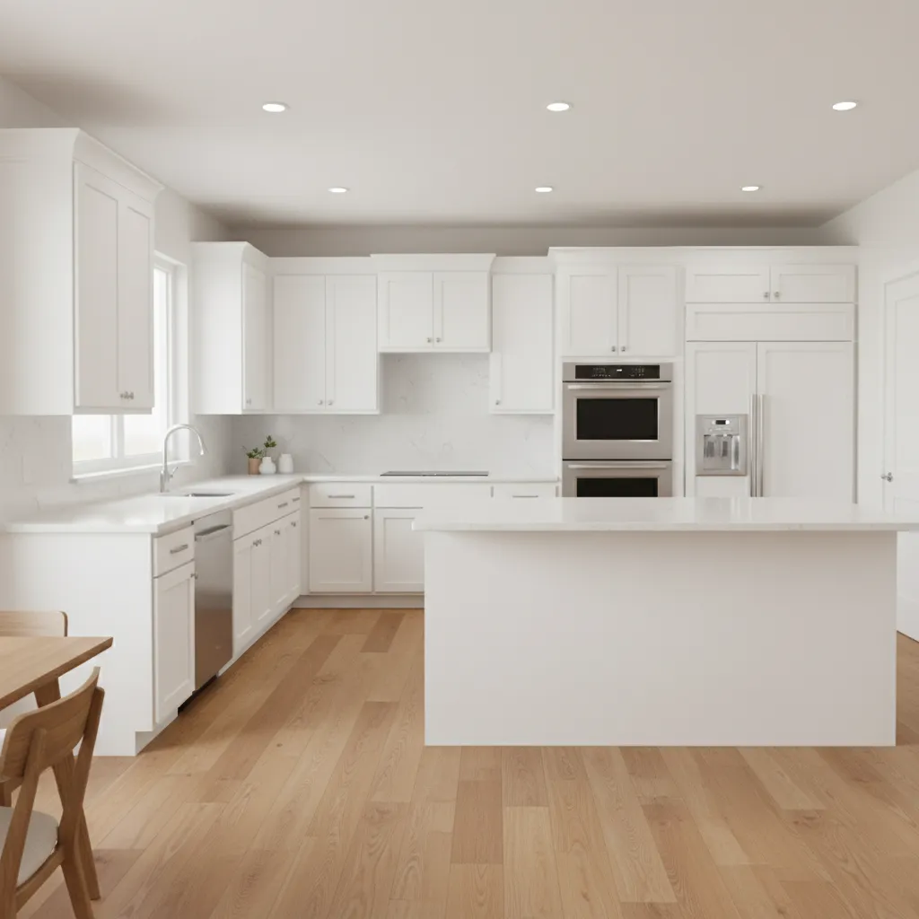 modern L shaped kitchen cabinets showing typical cabinet layout