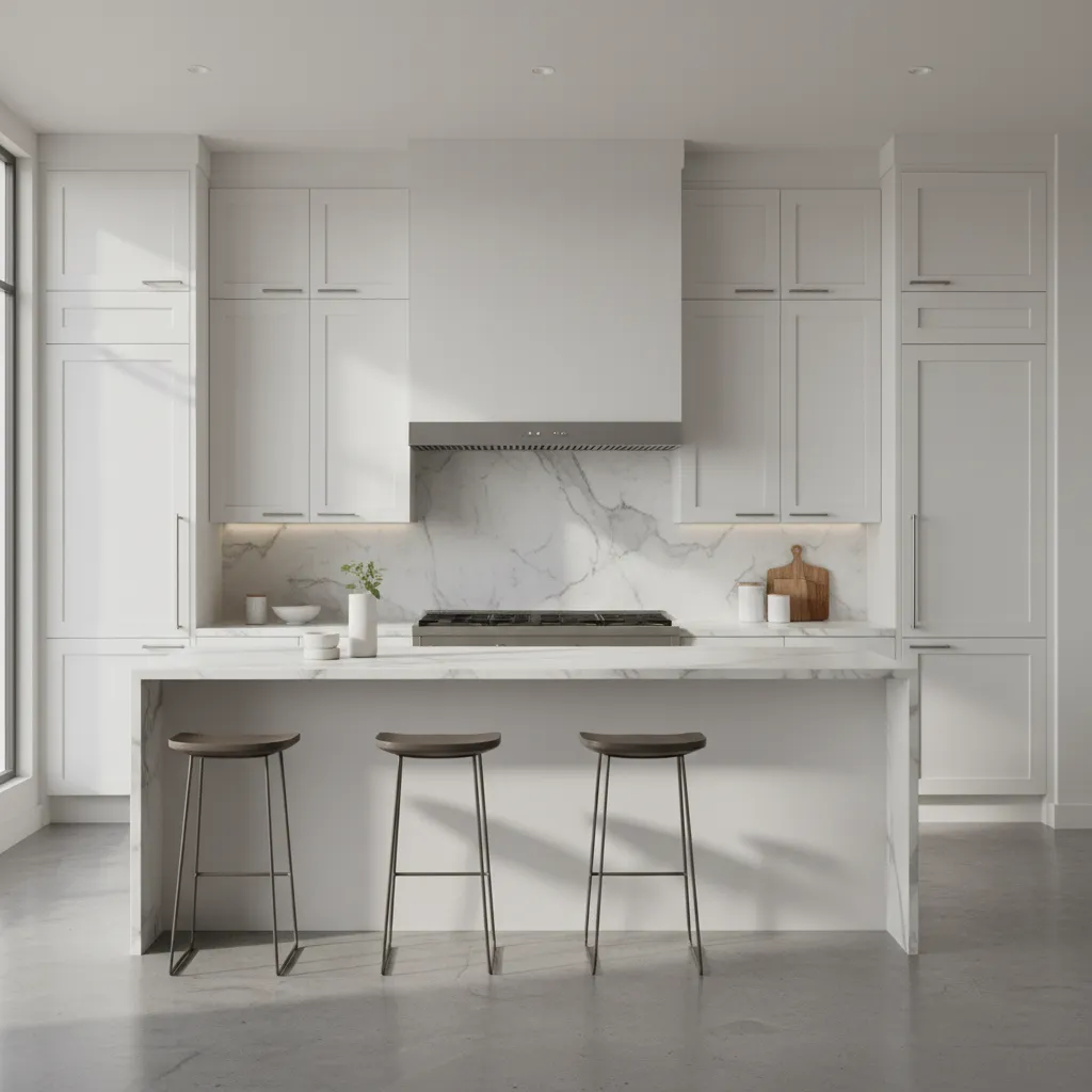 Kitchen cabinets extended to ceiling hiding ventilation duct
