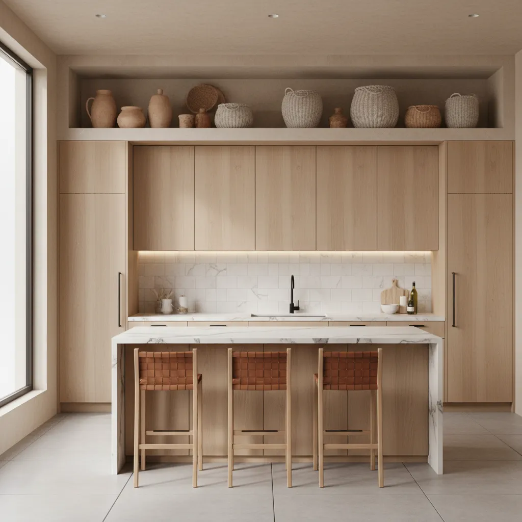 How Interior Designers Use the Space Above Kitchen Cabinets