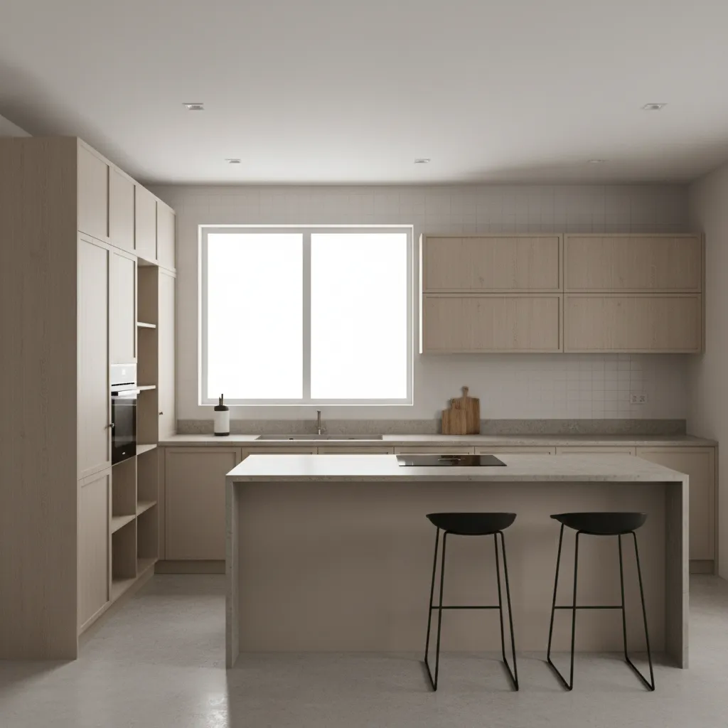 organized cabinet layout for modular kitchen planning in design software