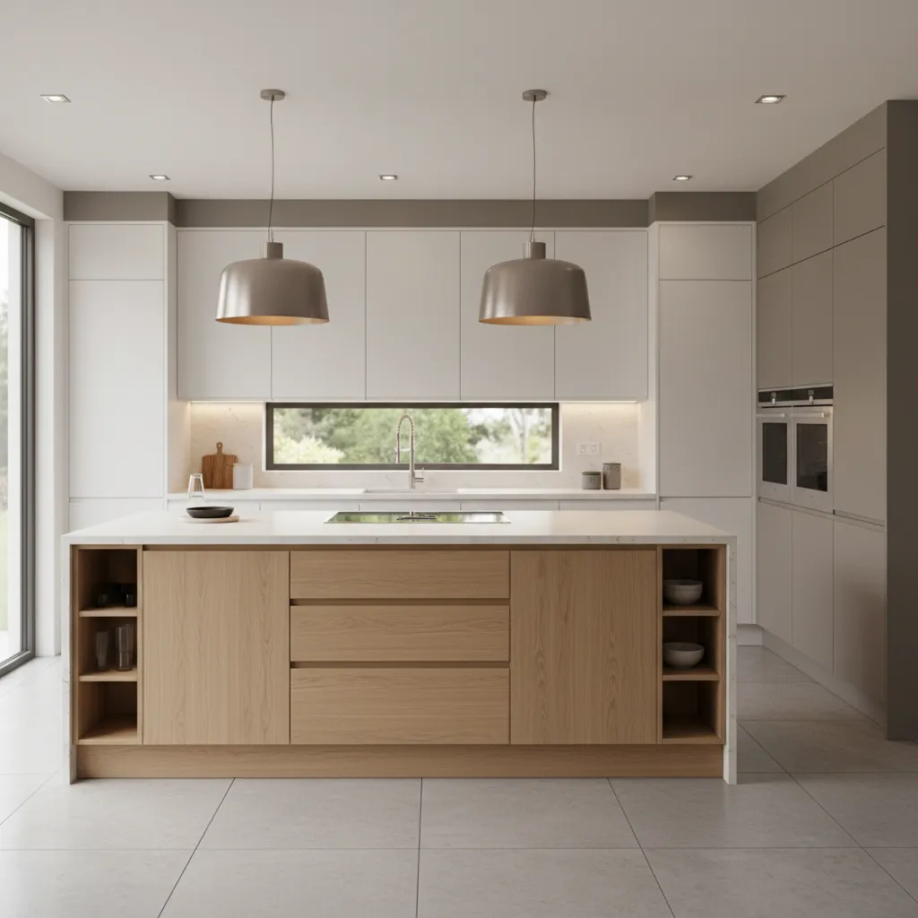 kitchen cabinet layout planning with island storage zones