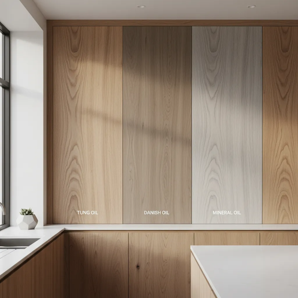 Mineral Oil vs Tung Oil vs Danish Oil for Kitchen Cabinets: A practical designer’s comparison of three popular cabinet oils—durability, appearance, maintenance, and which actually works best in real kitchens.