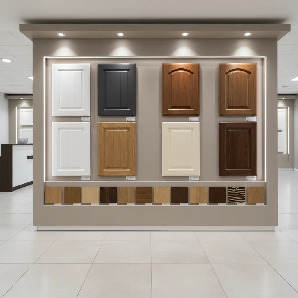 Different cabinet door styles and materials used in cabinet refacing