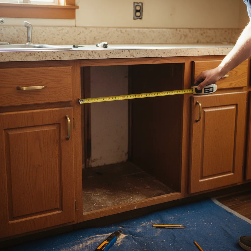 dishwasher opening in older kitchen cabinet slightly too narrow