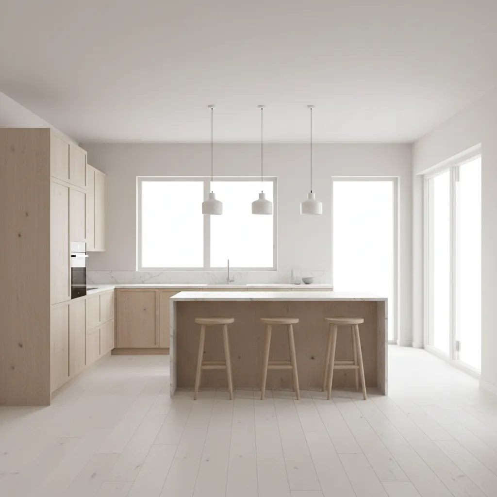 modern kitchen with island countertop layout planned digitally