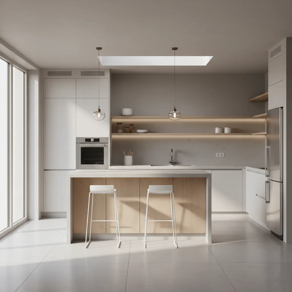 realistic 3d kitchen render preview before renovation construction