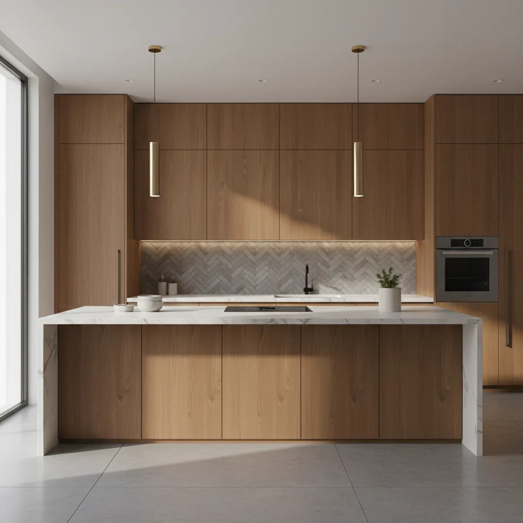 modern kitchen interior design preview created with 3D rendering