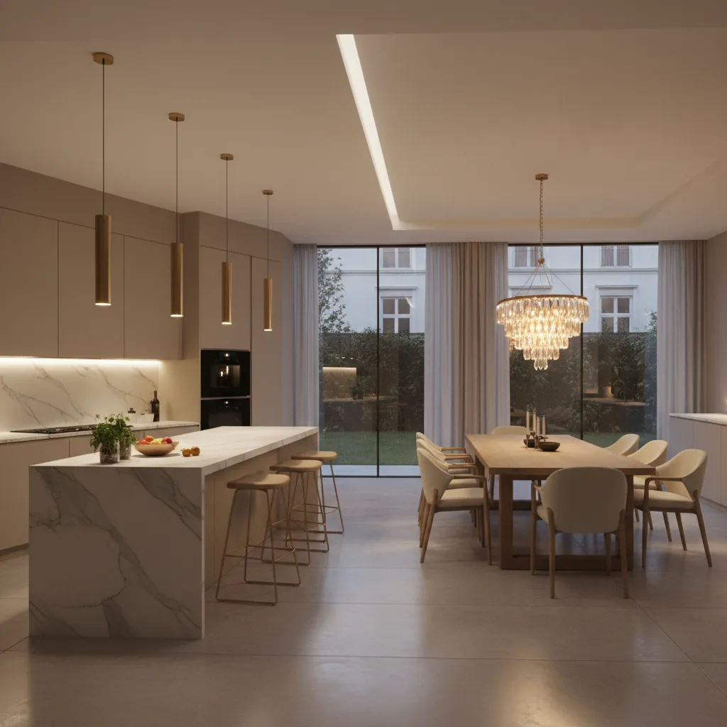 Interior Design for Open Kitchen with Dining