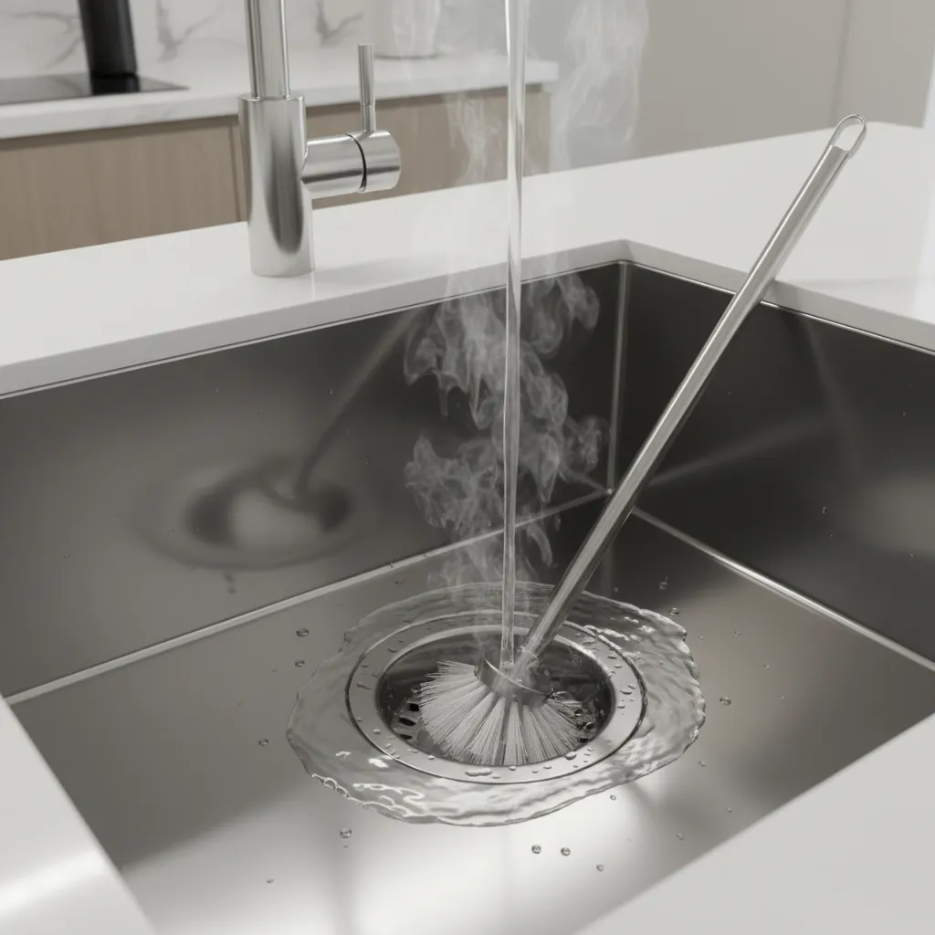 cleaning kitchen sink drain to prevent drain flies