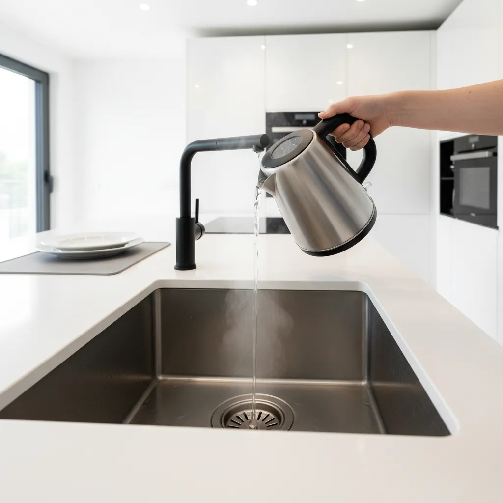 cleaning kitchen sink drain to remove insect breeding areas