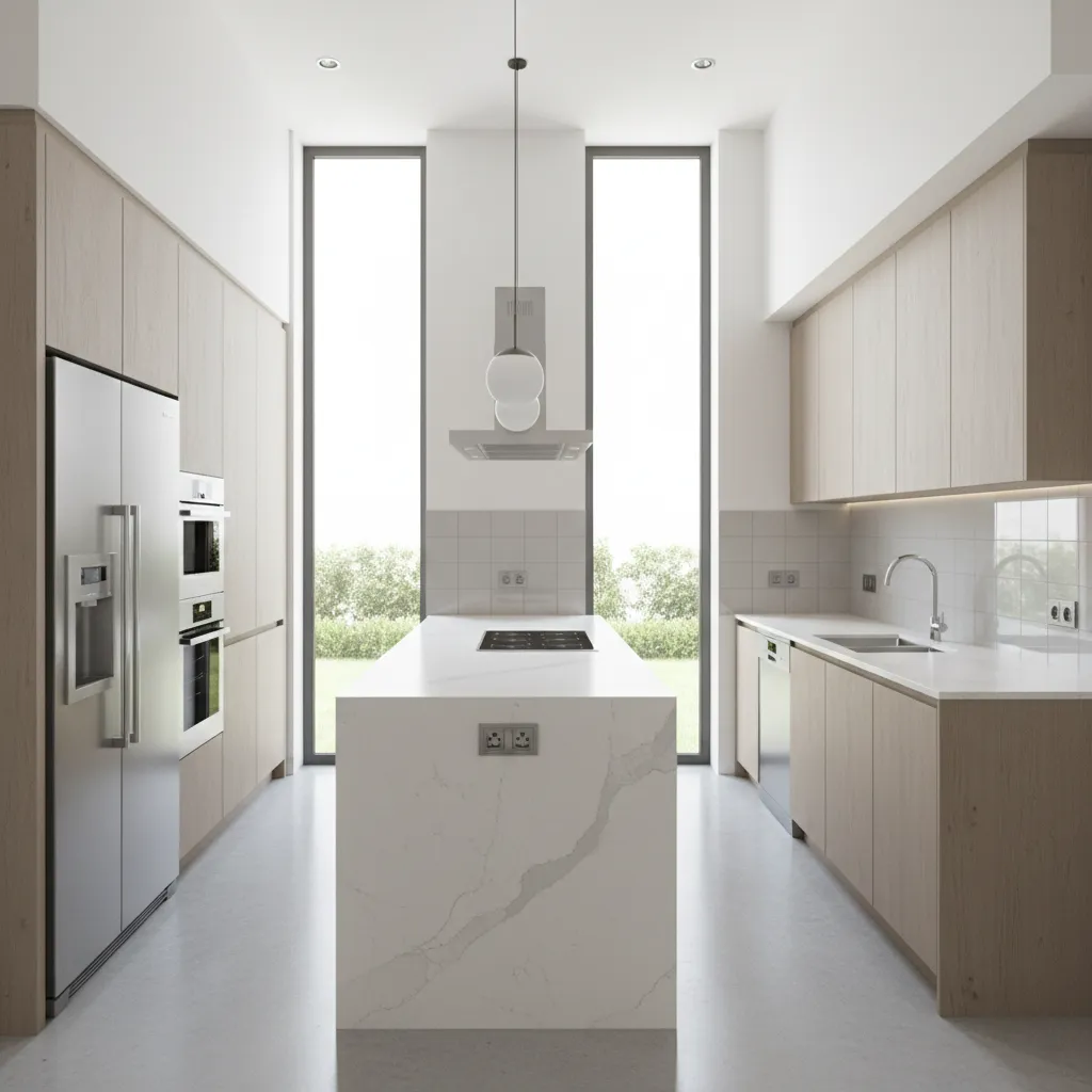 Modern kitchen showing multiple outlets and appliance electrical circuits
