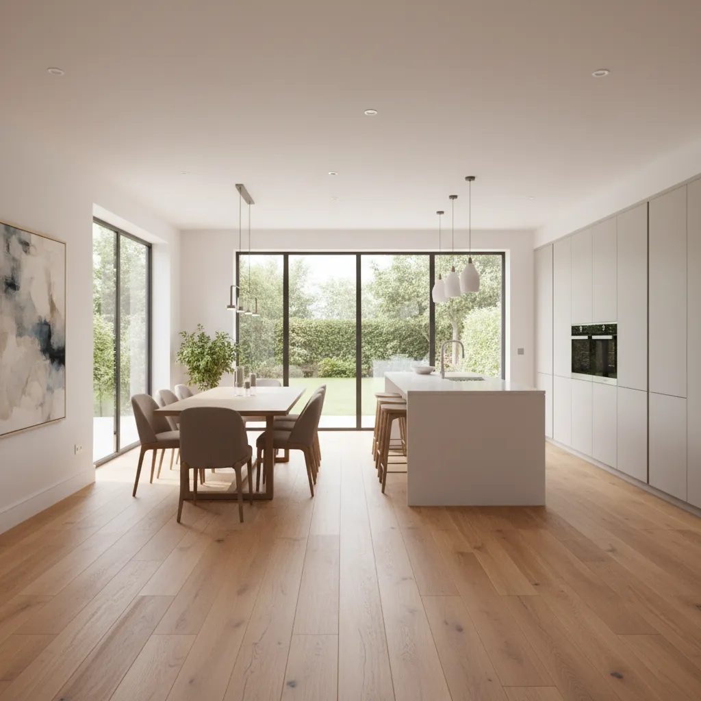 rear kitchen extension with large windows and open layout