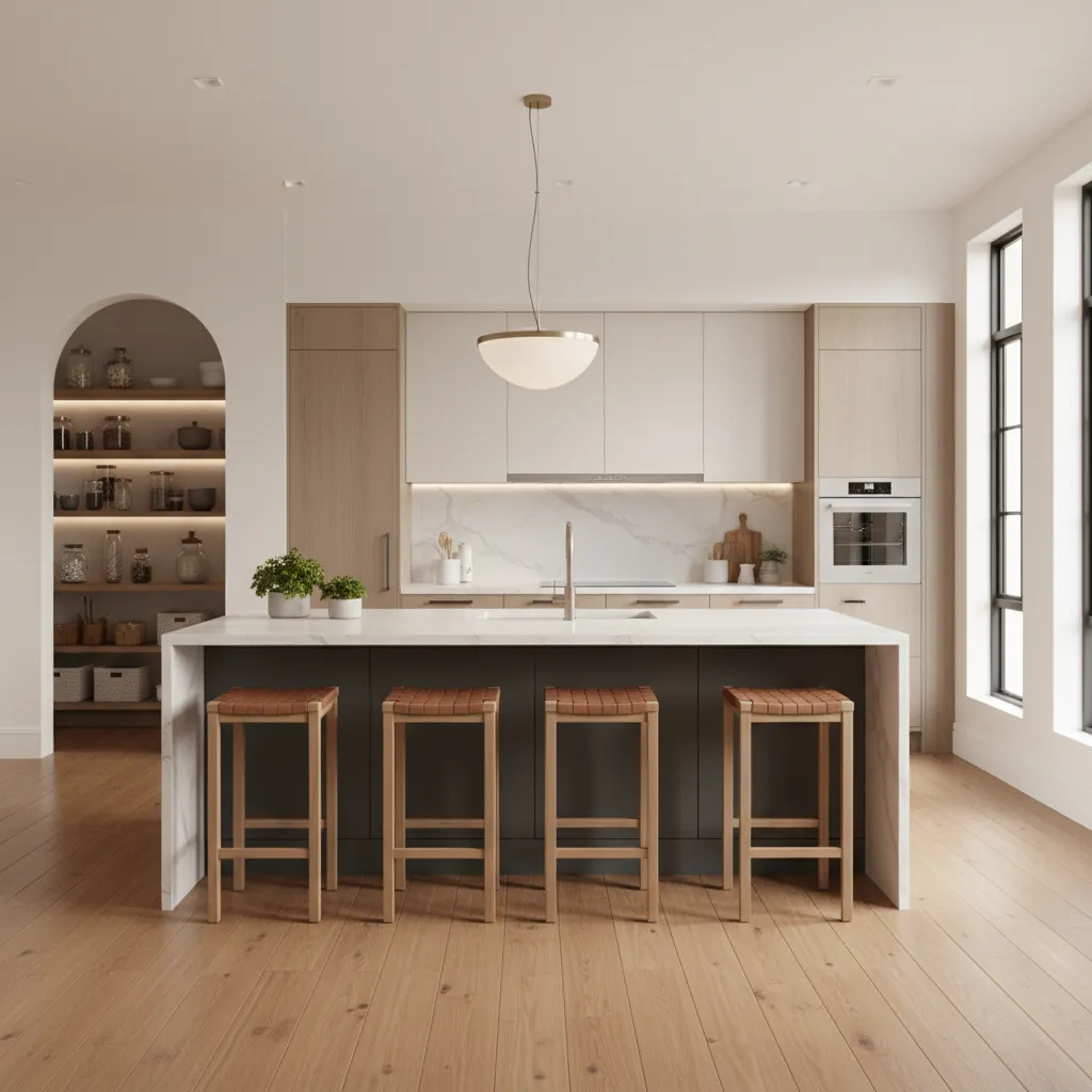 Kitchen Floor Plans with Island and Walk-In Pantry