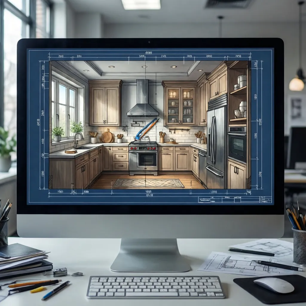 Kitchen floor plan being scaled correctly in design software