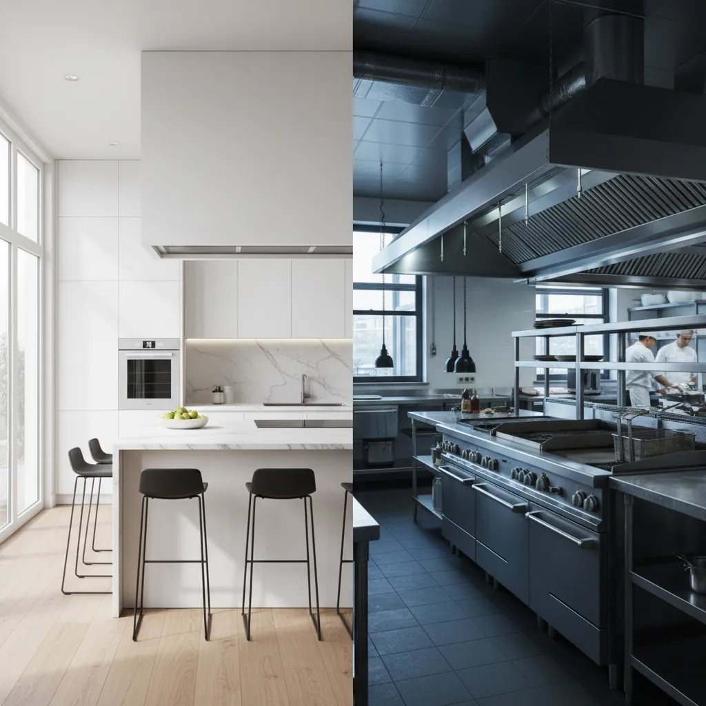 Kitchen Hood Cabinets in Residential vs Commercial Kitchen Design