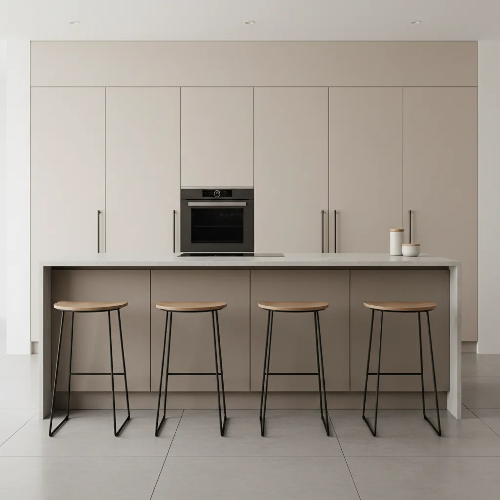 kitchen island design where cabinets block leg room for seating