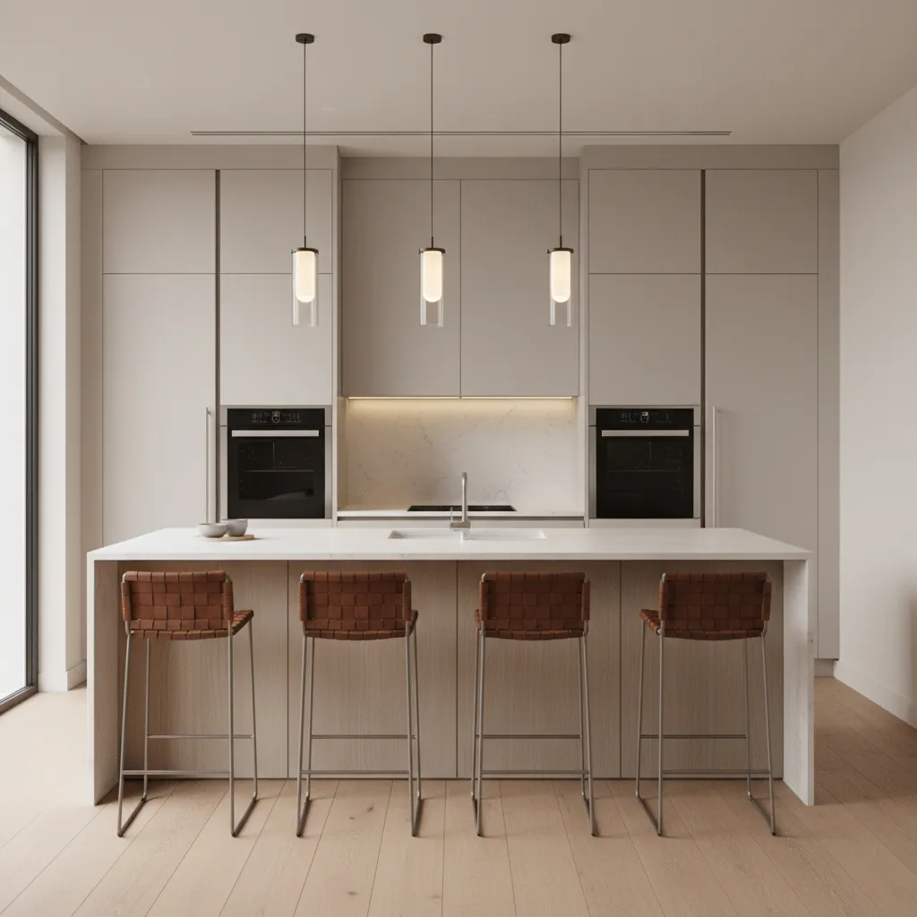 Kitchen island spacing and clearance planning in modern kitchen layout