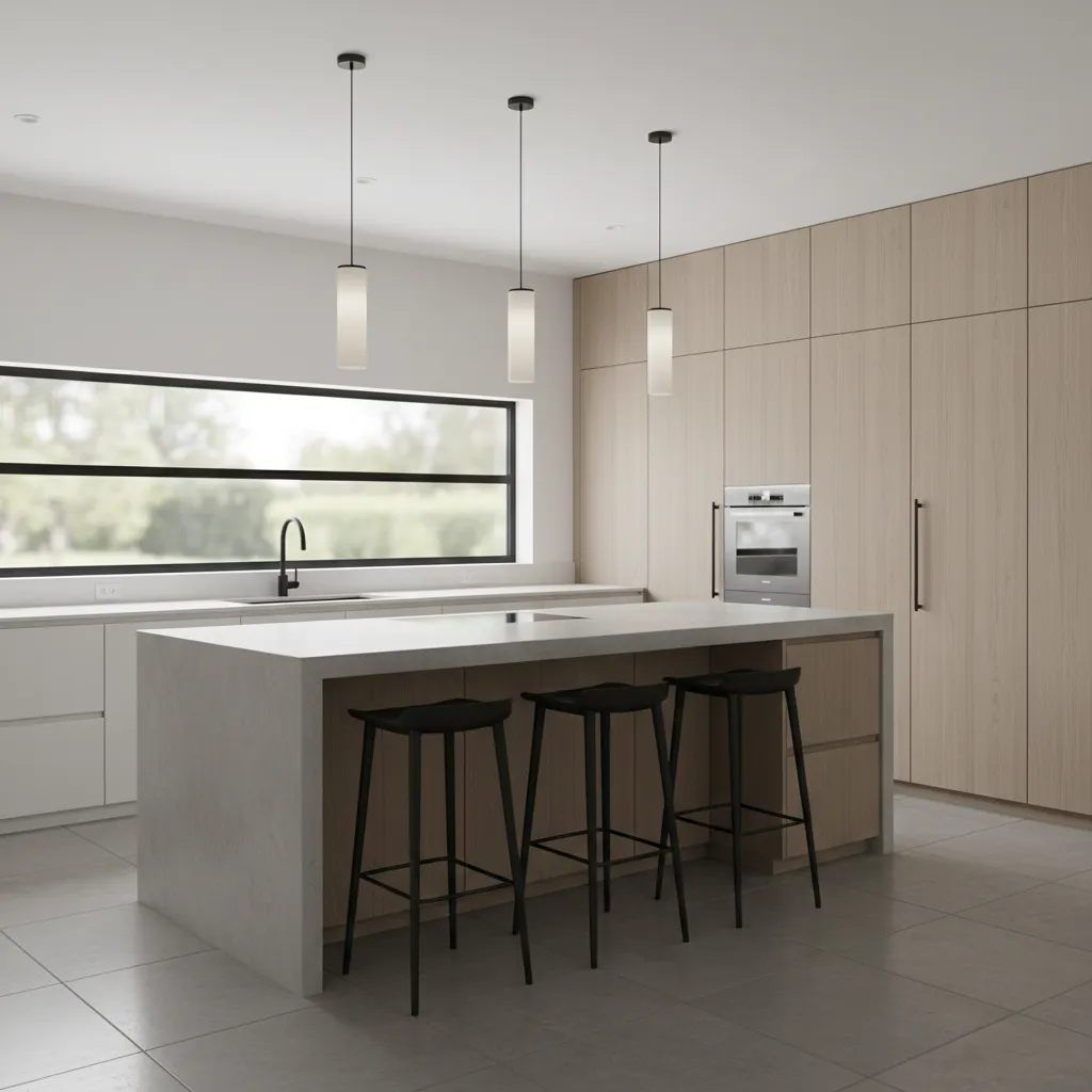 3D render preview of kitchen island design planning process
