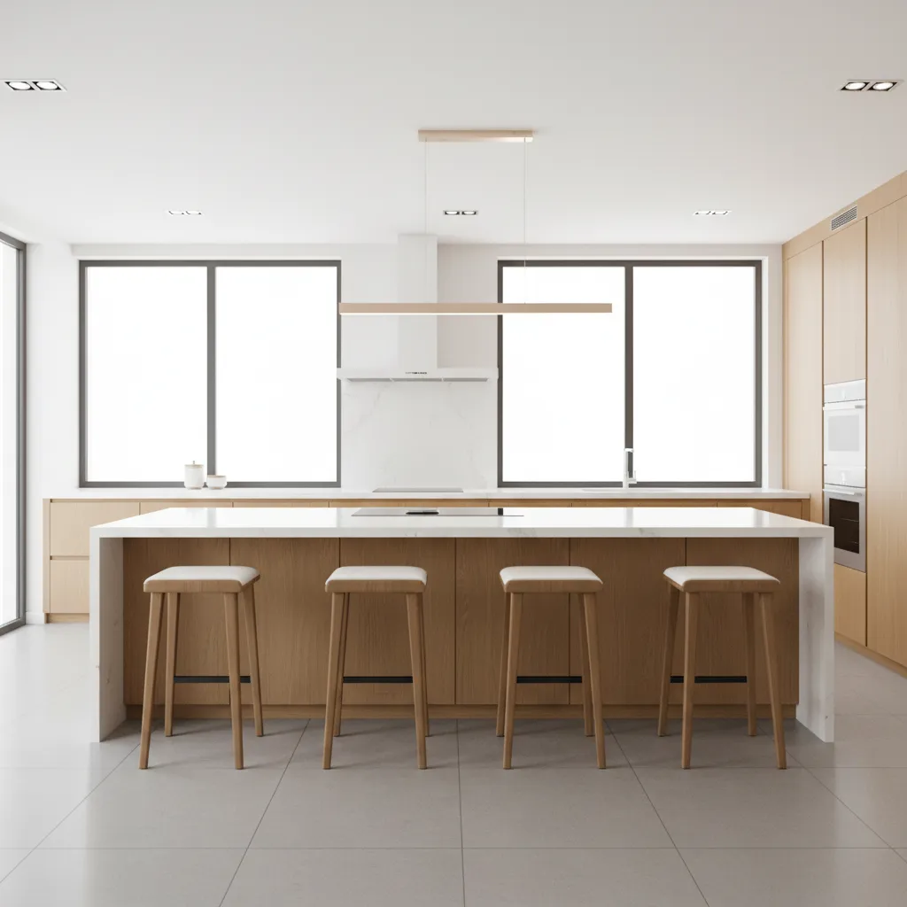 Kitchen Island Layout Optimization for Space Seating and Workflow