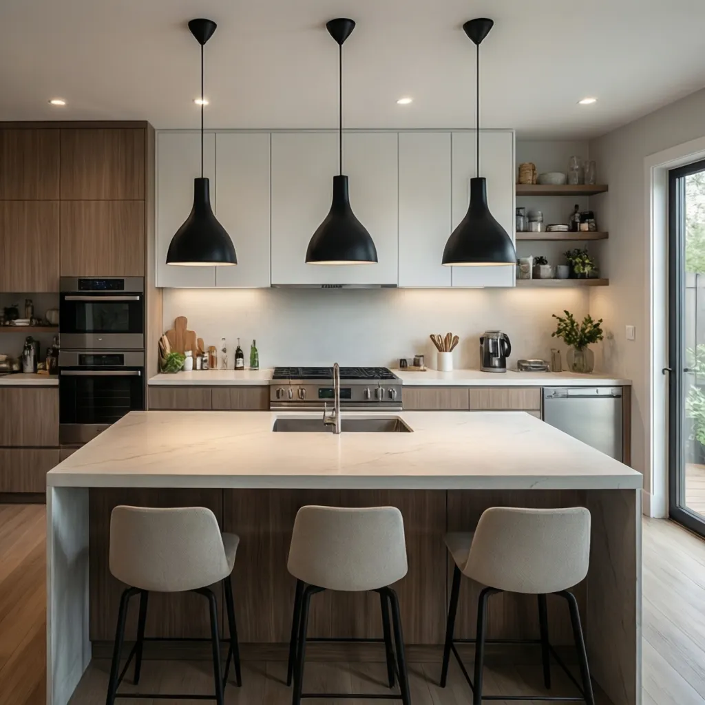 diagram style kitchen island pendant spacing layout