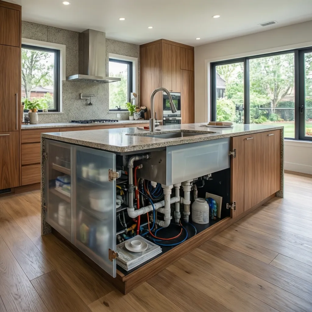 Optimizing Kitchen Island Plumbing Layout for Small and Large Kitchens