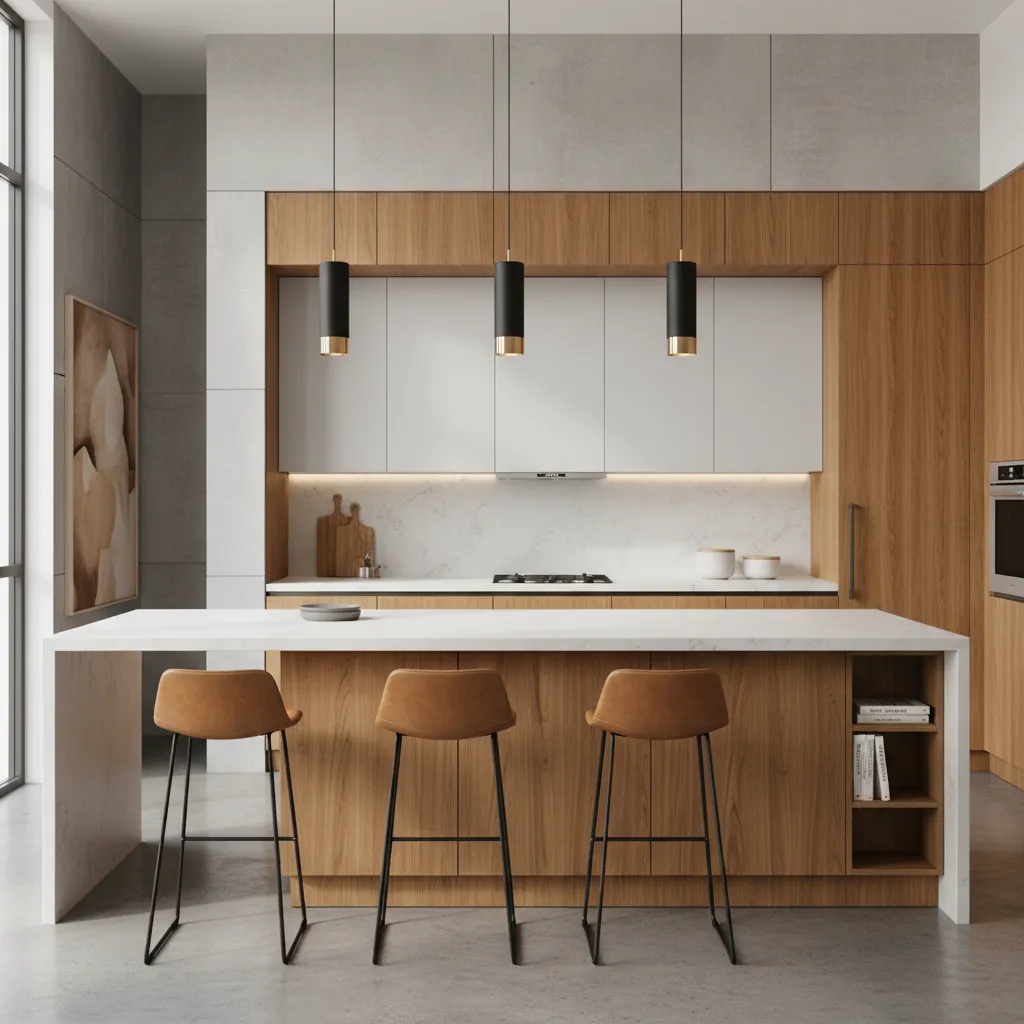 Kitchen island with seating used as dining space