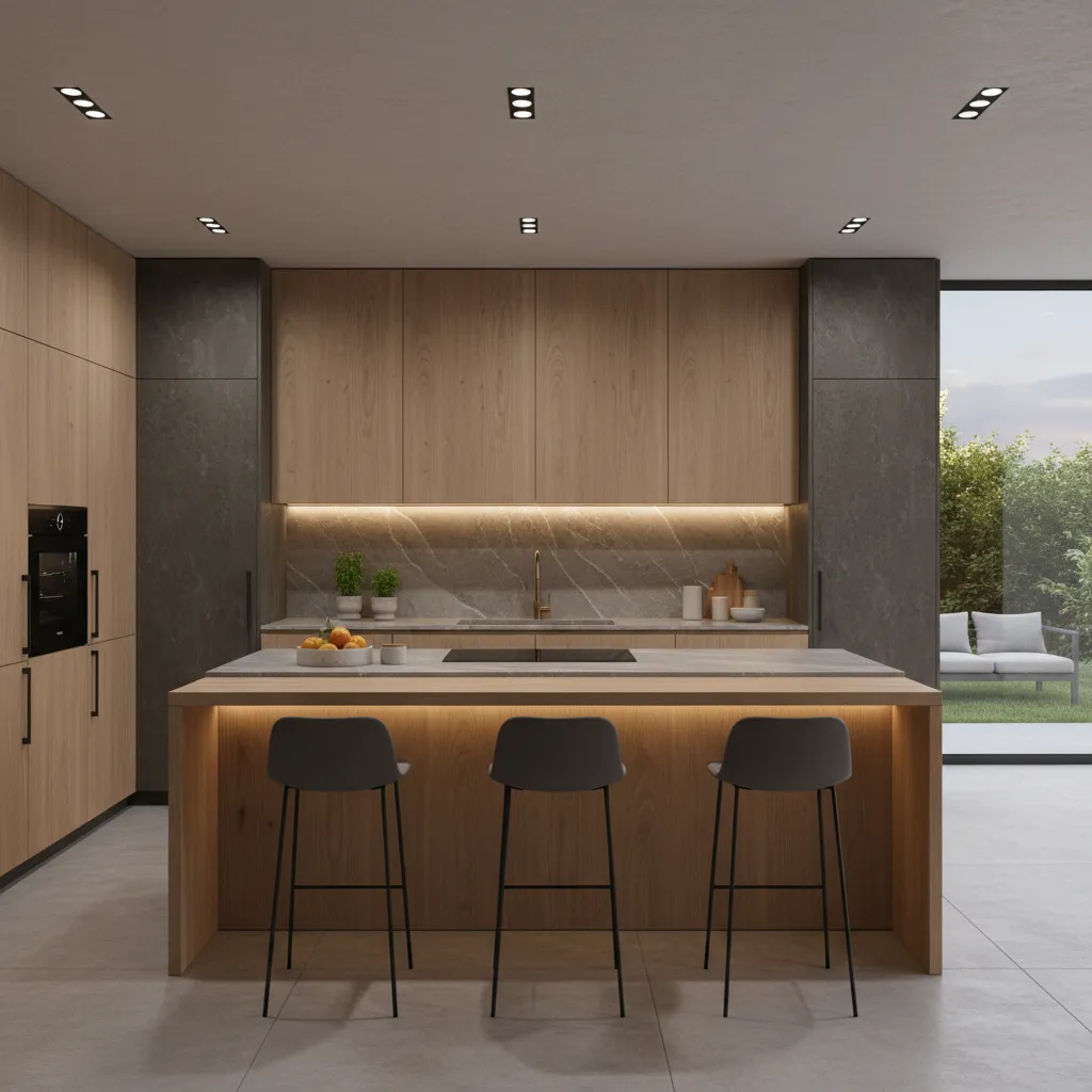 Kitchen island with proper clearance and seating overhang