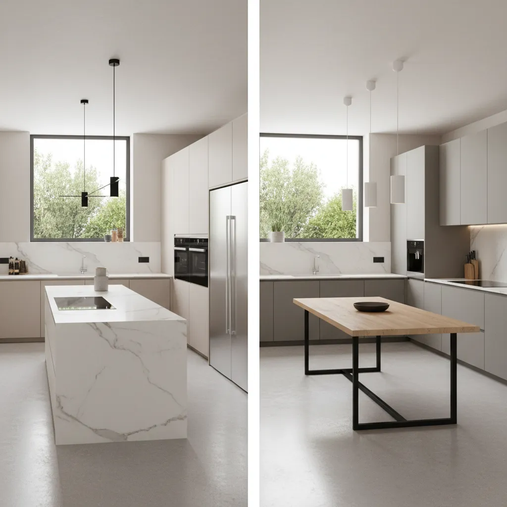 Kitchen Island vs Middle Table Which Saves More Space