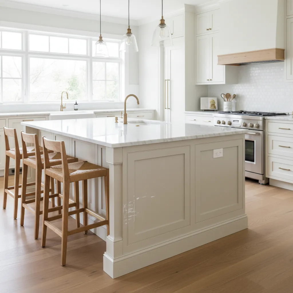 Keep Kitchen Island Wainscoting Durable