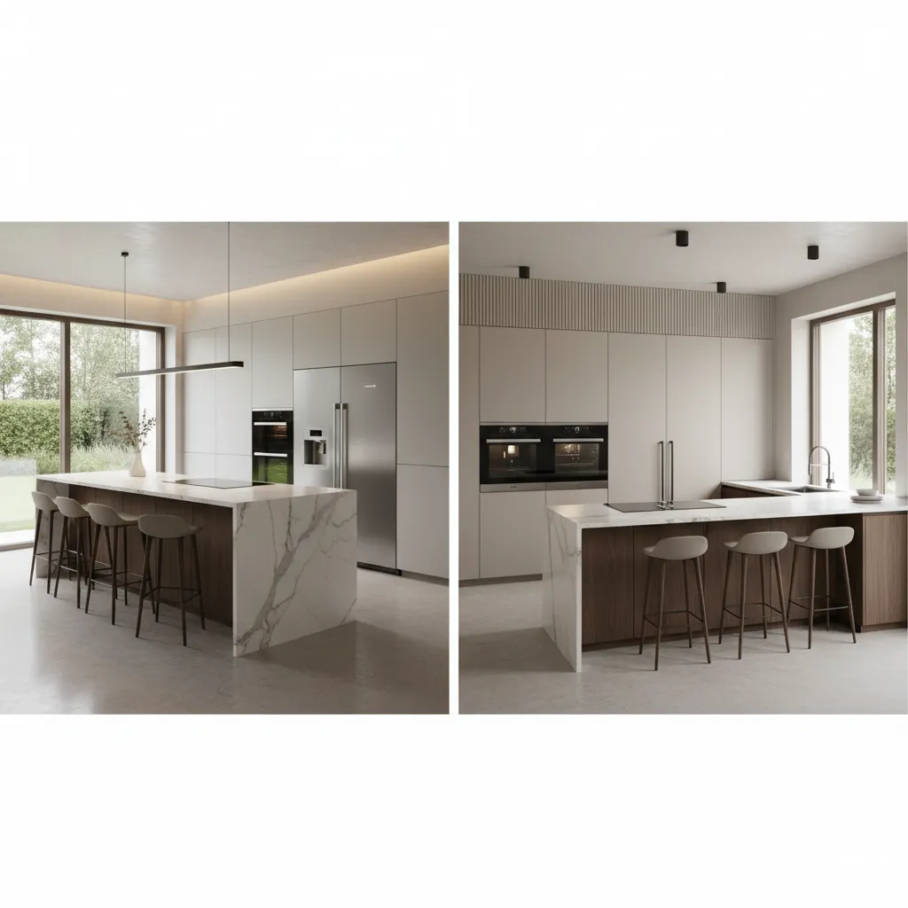 before and after kitchen layout comparison using 3D planning software