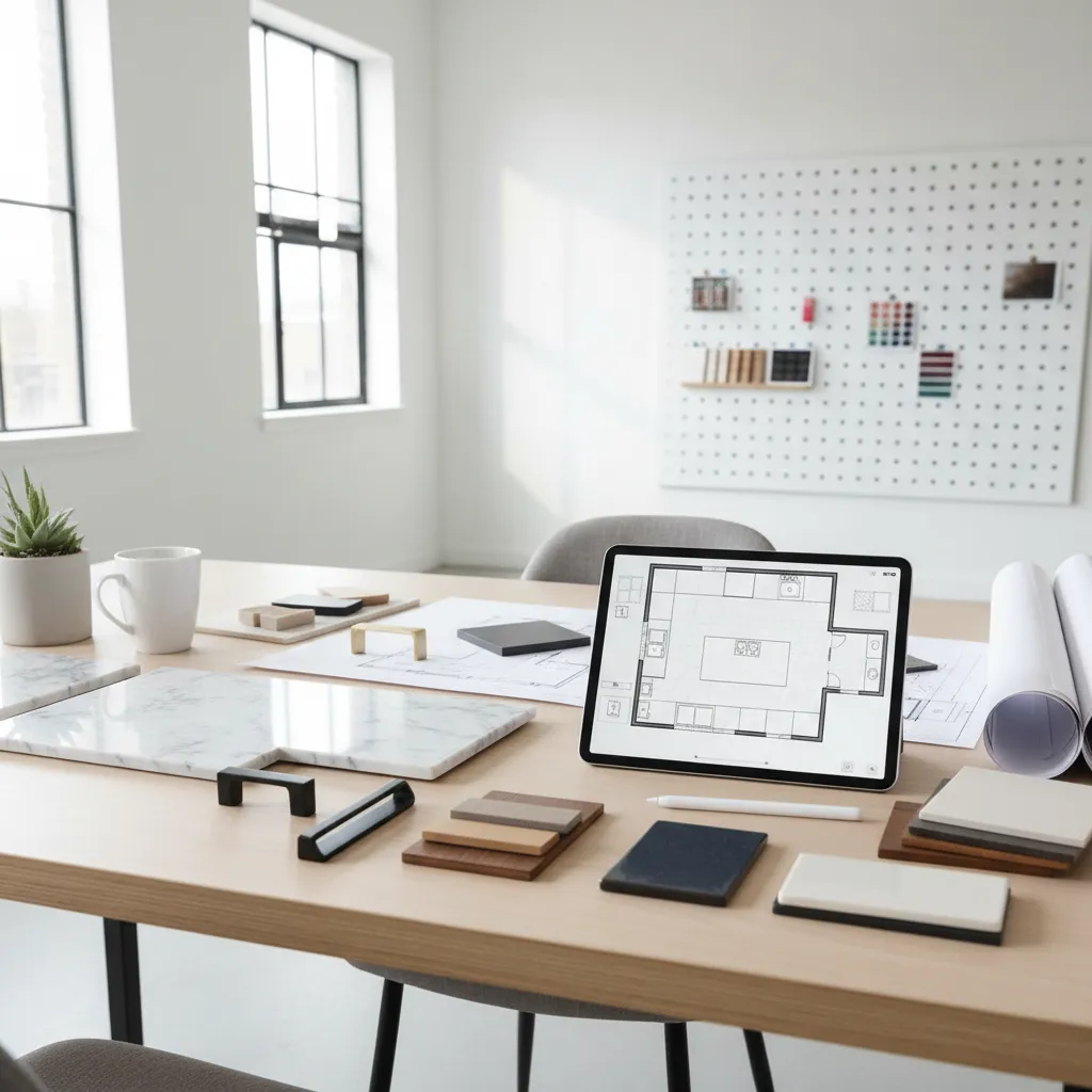 kitchen floor plan and digital layout planning for renovation
