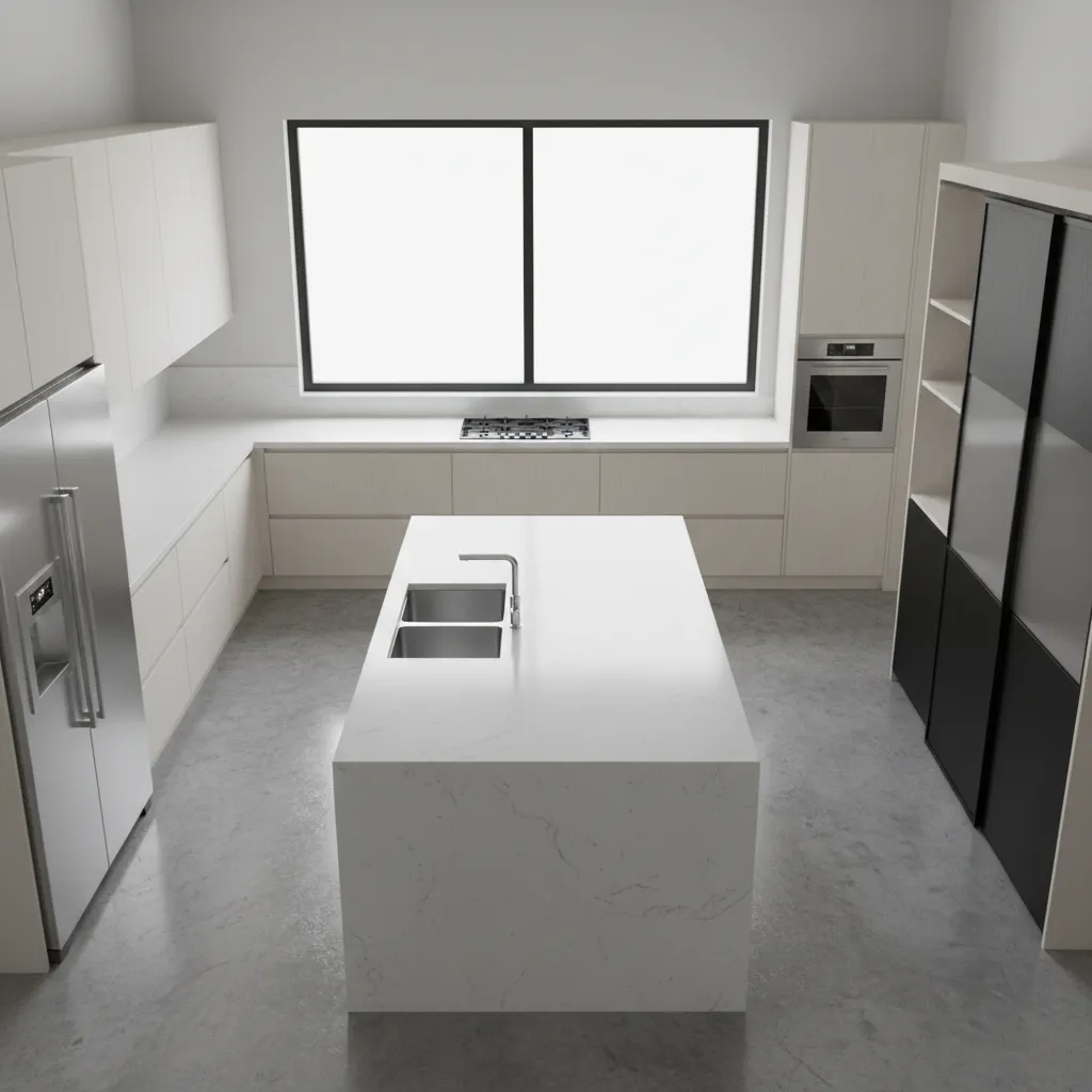 kitchen floor plan showing sink placement in layout design