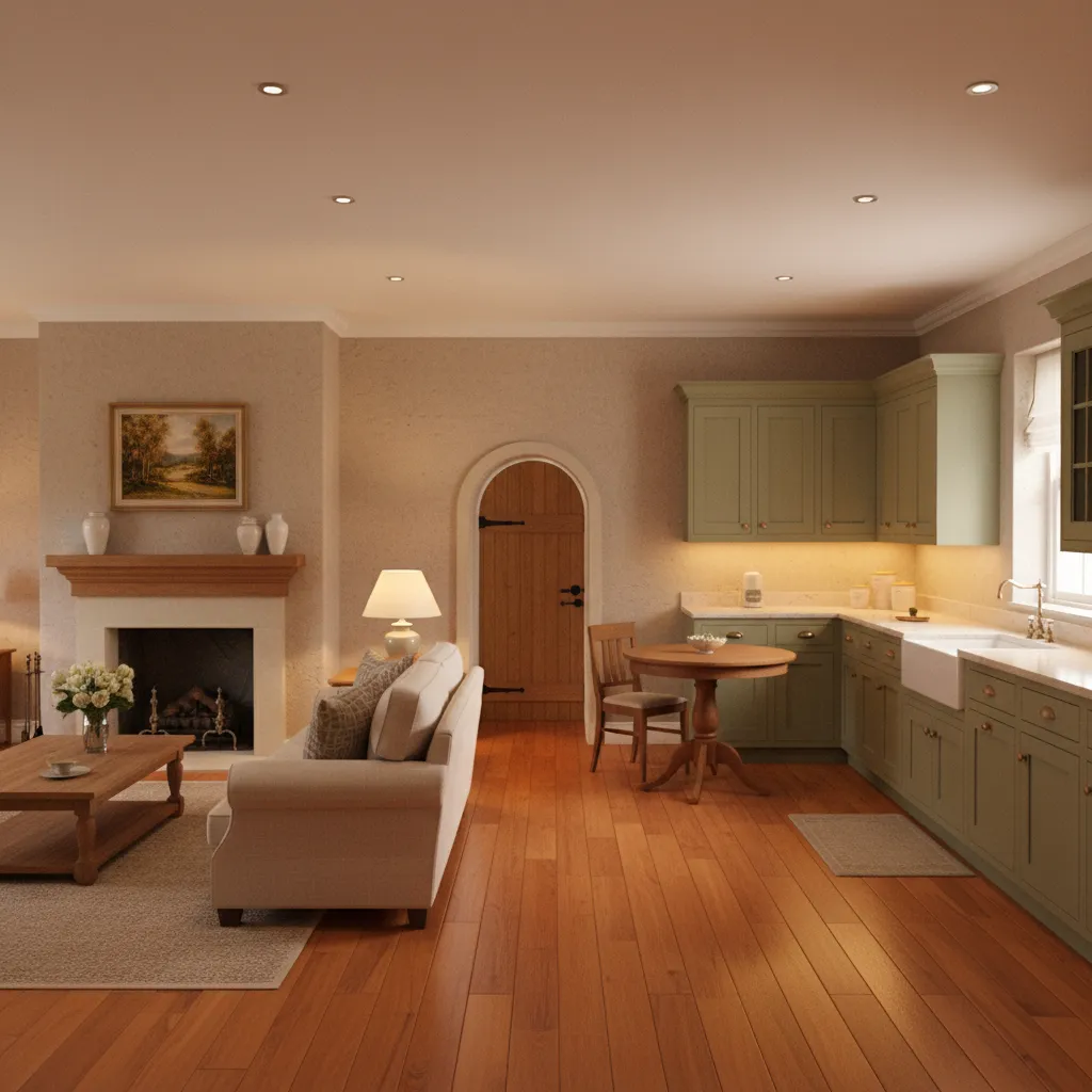 Traditional home with wall separating kitchen and living room before renovation