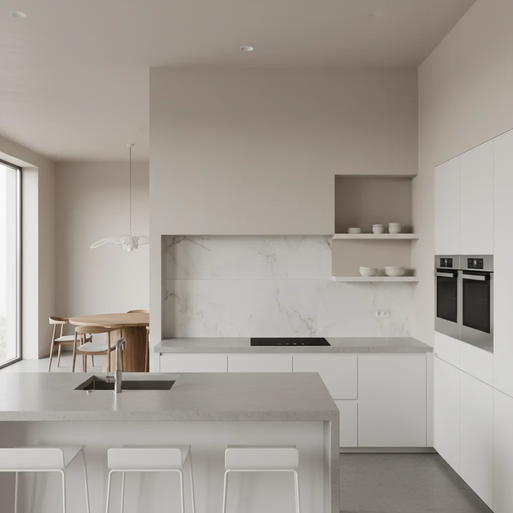 kitchen stove wall with highlighted oil splatter zone around cooktop