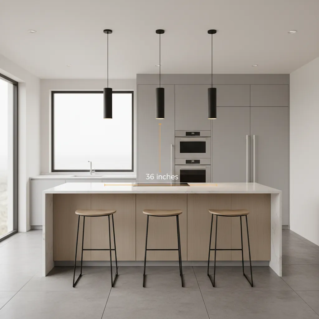 kitchen pendant light hanging height above island illustration