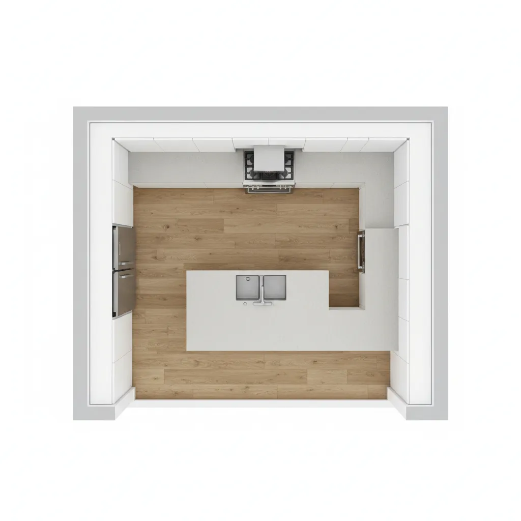 Kitchen floor layout planning for remodeling project